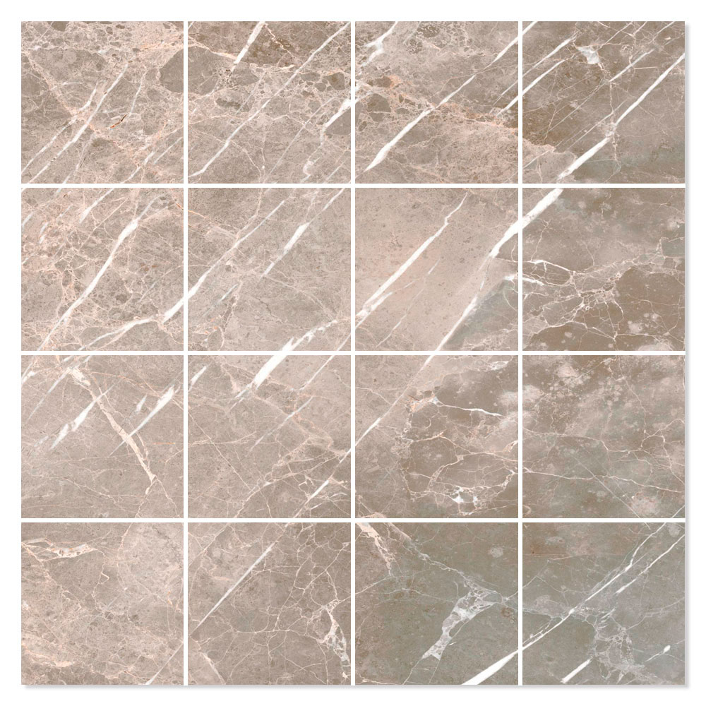 Marmor Mosaik Klinker Soapstone Premium Brun Matt 30x30 (7x7) cm